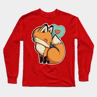 Cute fox with a heart Long Sleeve T-Shirt